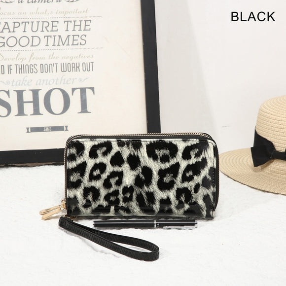 Bag Purse Leopard Patent PU Leather