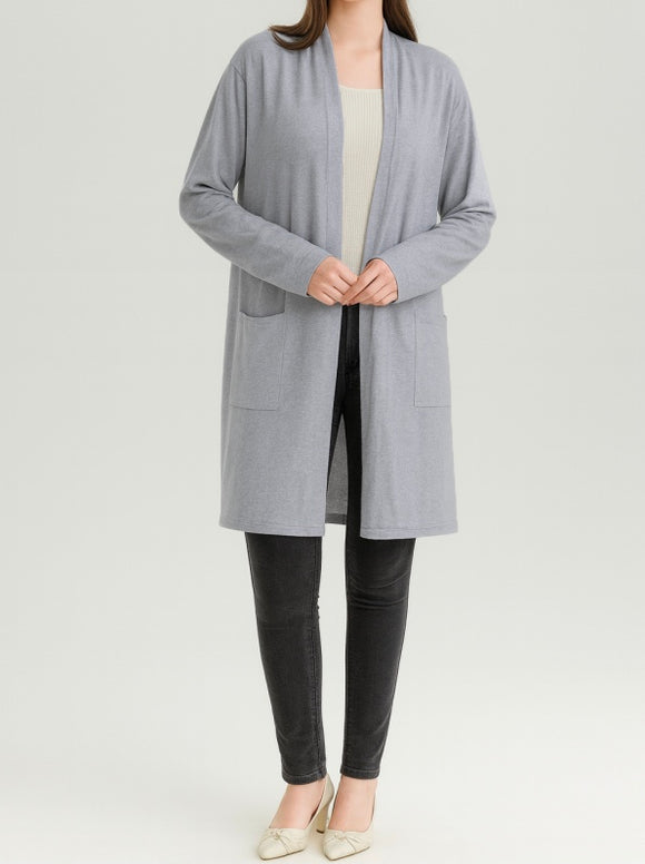 Grey Soft Knit Cardigan