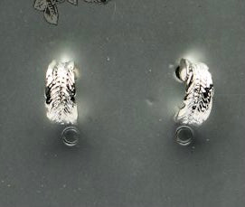 Earring Silver Curved Wings