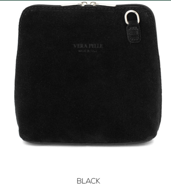 Bag Black Suede Leather Crossbody