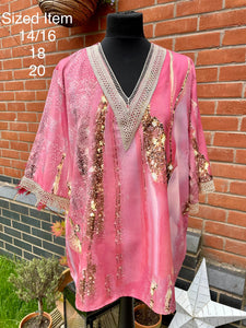 Pink Casual Polyester Casual Top with Lace Trim