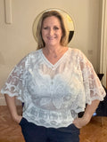 White LACE BUTTERFLY & STAR BLOUSE