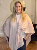 Pink Plain Wool Pull Through Cape/Shawl