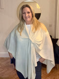 Cream Plain Wool Pull Through Cape/Shawl