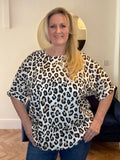 White ANIMAL PRINT BOXY TOP