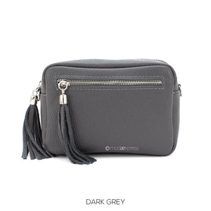 Bag Leather Tassle Dark Grey