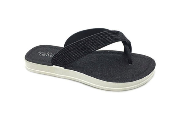Black Diamanté Toe Flip Flop