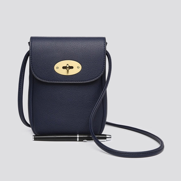 Bag Navy Small PU Leather Phone Bag