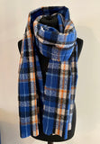 Chunky Scarf Royal Blue Tartan Scarf