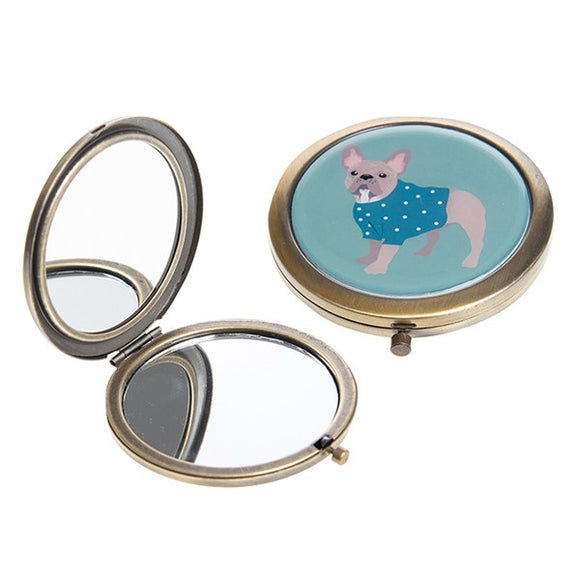 Compact Mirror Peony Dogs